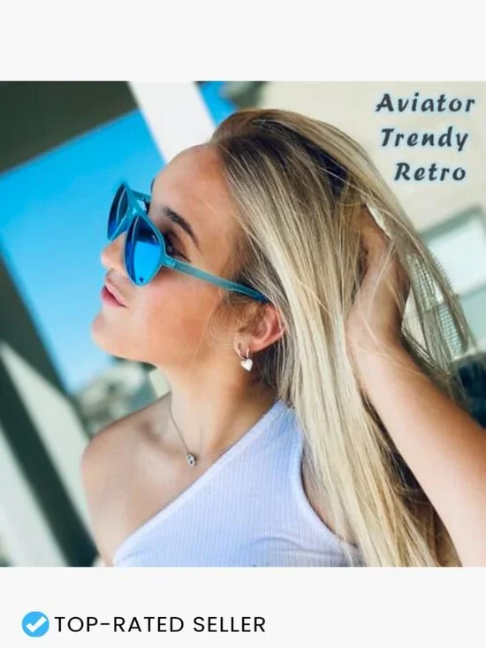 Retro Aviator Sunglasses Polarized UV400 Protection Trendy Sports Outdoor - Picture 2 of 7